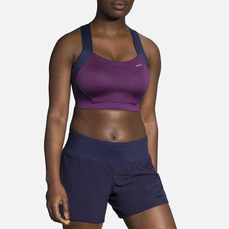 Brooks Uphold Crossback - Womens Running Bra - Purple (30478KSUR)